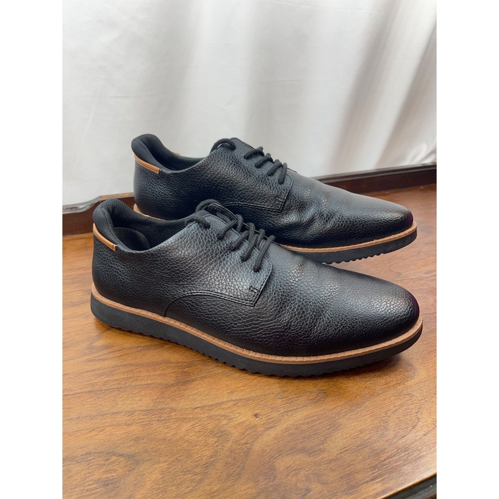 Dr. Scholls Sync Sz 10.5 Wide Black‎ Lace Up Rounded Toe Flat Dress Oxfords